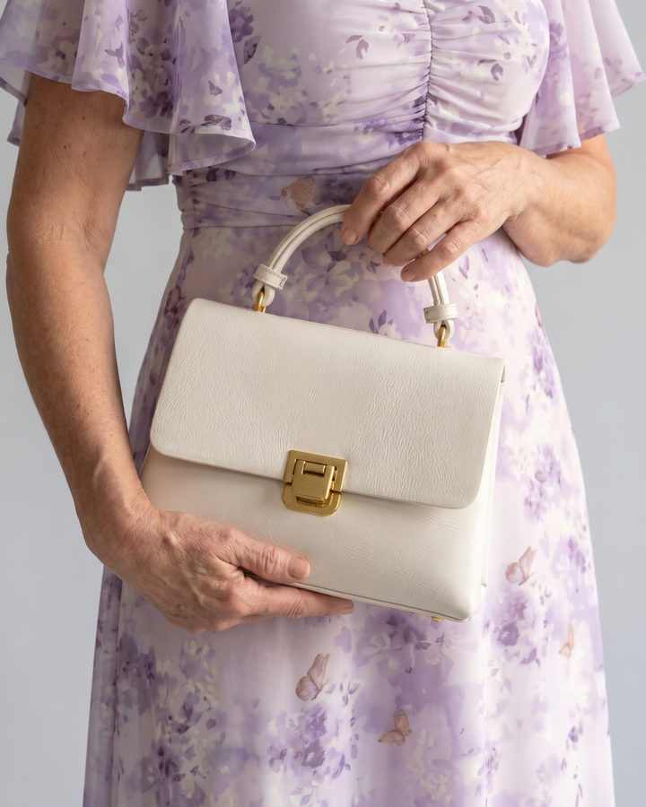 Adria | Structured Top Handle Flap Handbag 0