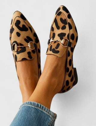 Aireyah Loafers for Women | Slip-On, Animal Print, Pointed Toe 0