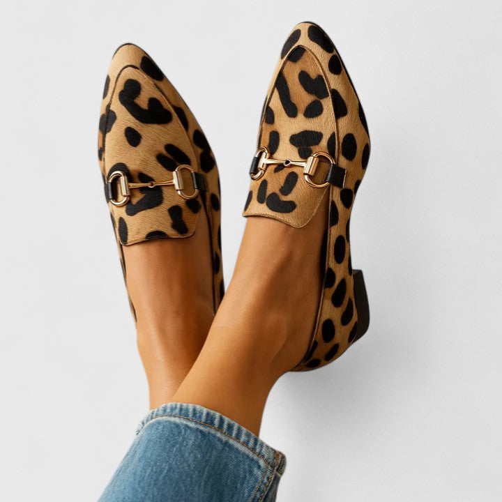Aireyah Loafers for Women | Slip-On, Animal Print, Pointed Toe 0