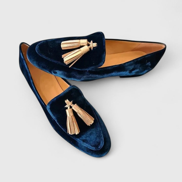 Alessi Black Loafers for Women | Elegant Slip-On with Tassel Accents 0