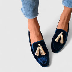 Alessi Black Loafers for Women | Elegant Slip-On with Tassel Accents 1