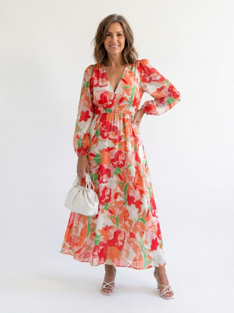 Althea | Long Sleeve Floral Maxi Dress 4