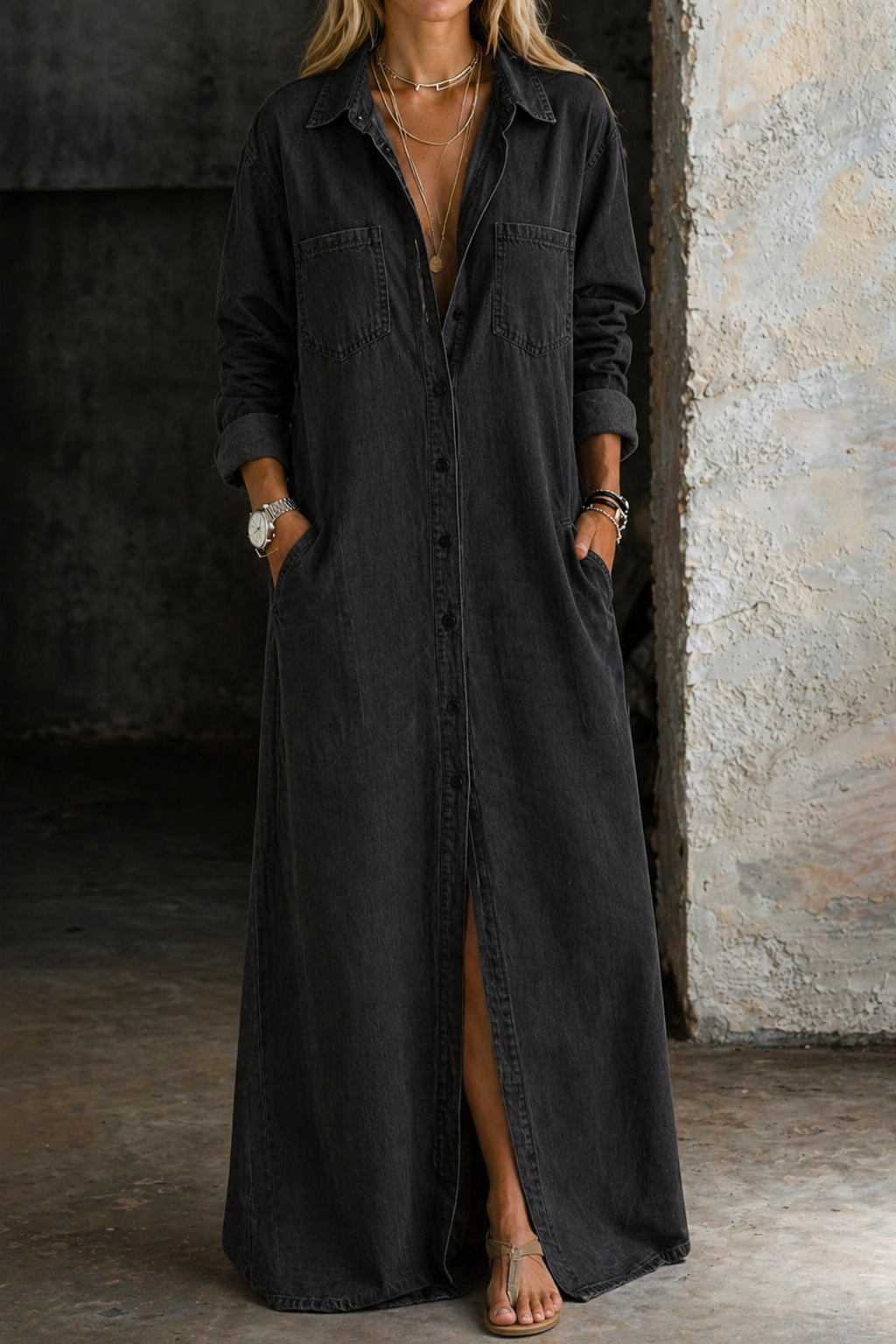 Andrea | Denim Button Down Dress 3