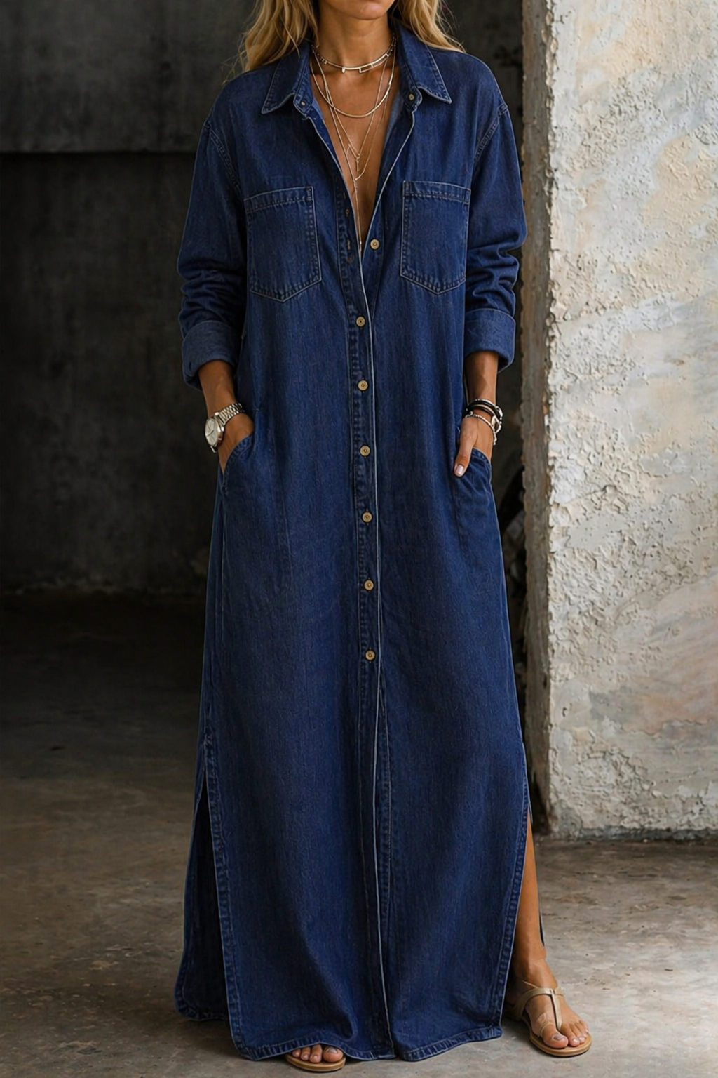 Andrea | Denim Button Down Dress 6