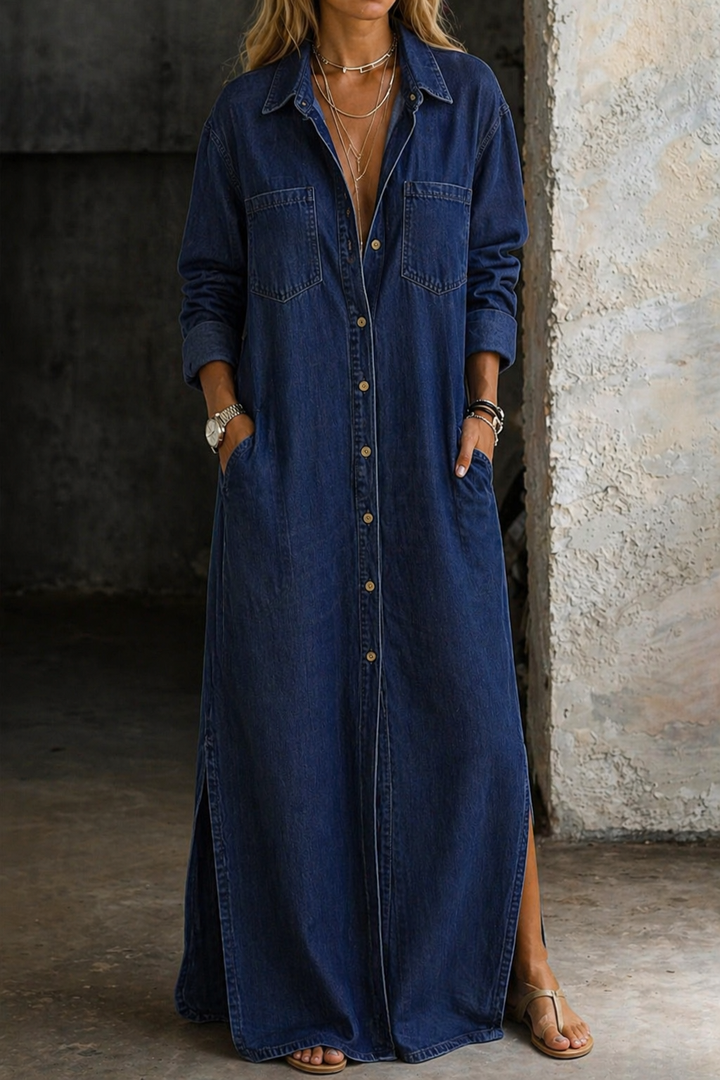 Andrea | Denim Button Down Dress 6
