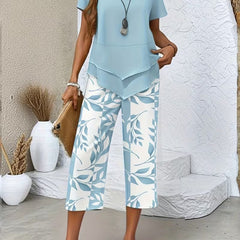 Arvessa™ | Casual Leaf Print Two-Piece Set 2