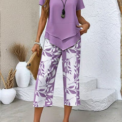 Arvessa™ | Casual Leaf Print Two-Piece Set 4