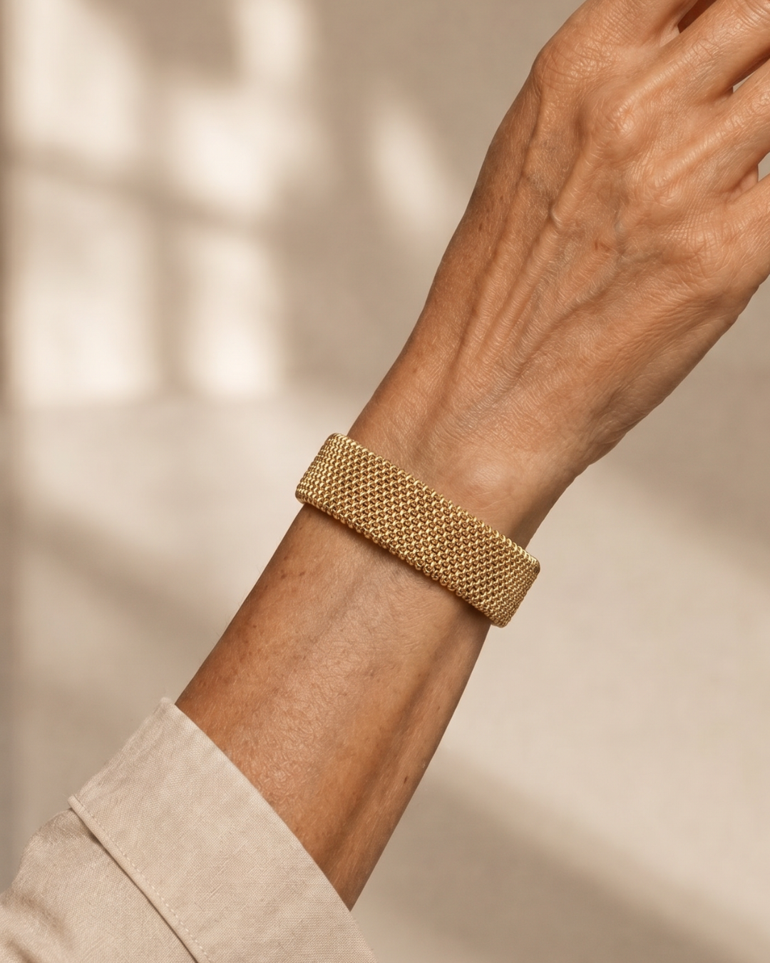 Aumen | Woven Mesh Open Cuff Bracelet 0