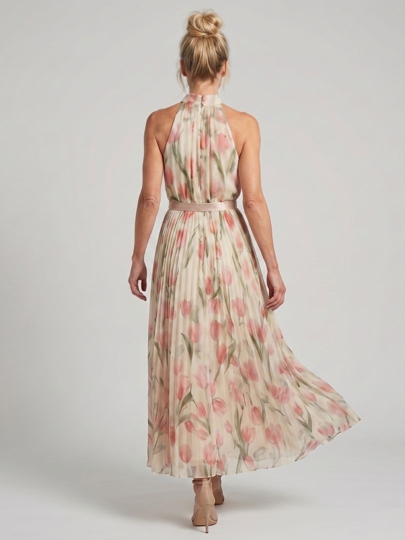 Aurelle | Halter Neck Floral Midi Dress 5