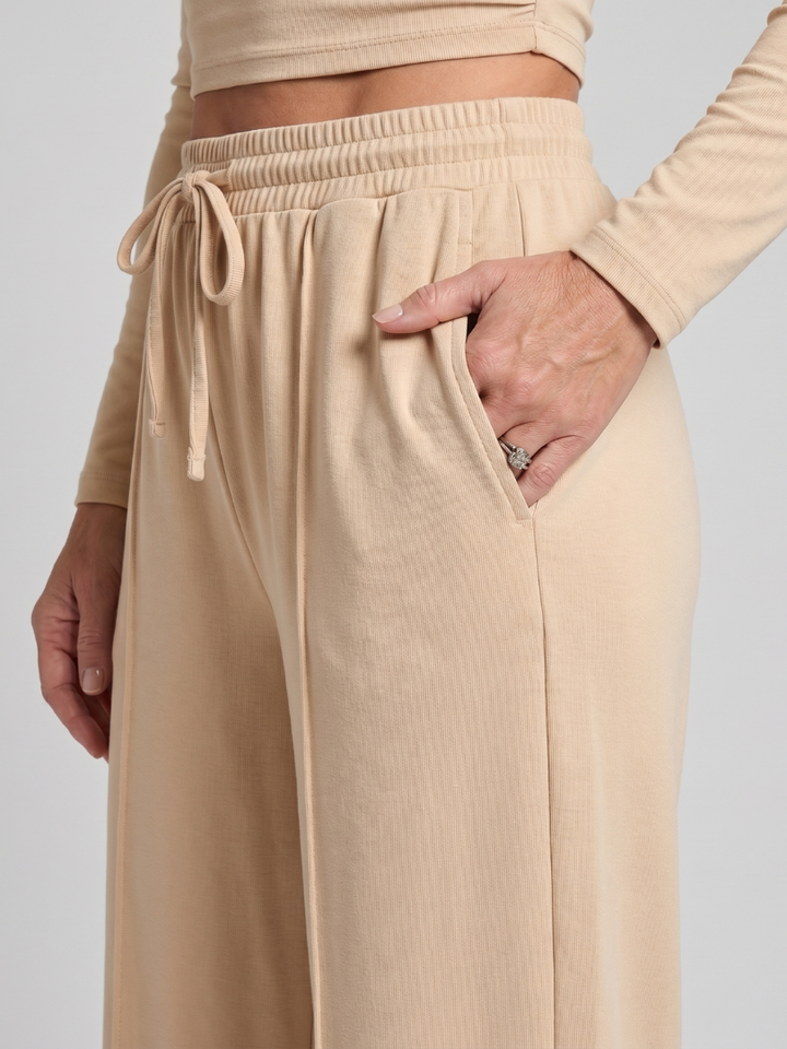 Avam | Long Sleeve Crew Neck Crop Top Pants Set 4