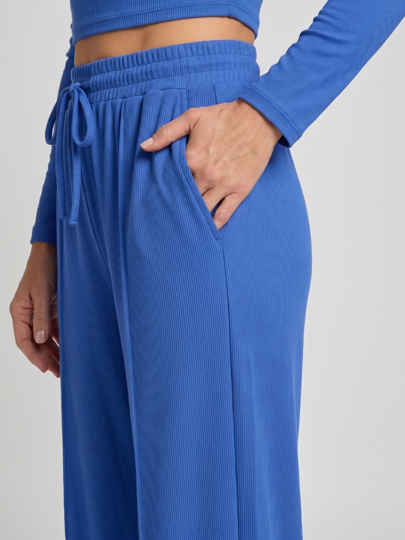 Avam | Long Sleeve Crew Neck Crop Top Pants Set 6