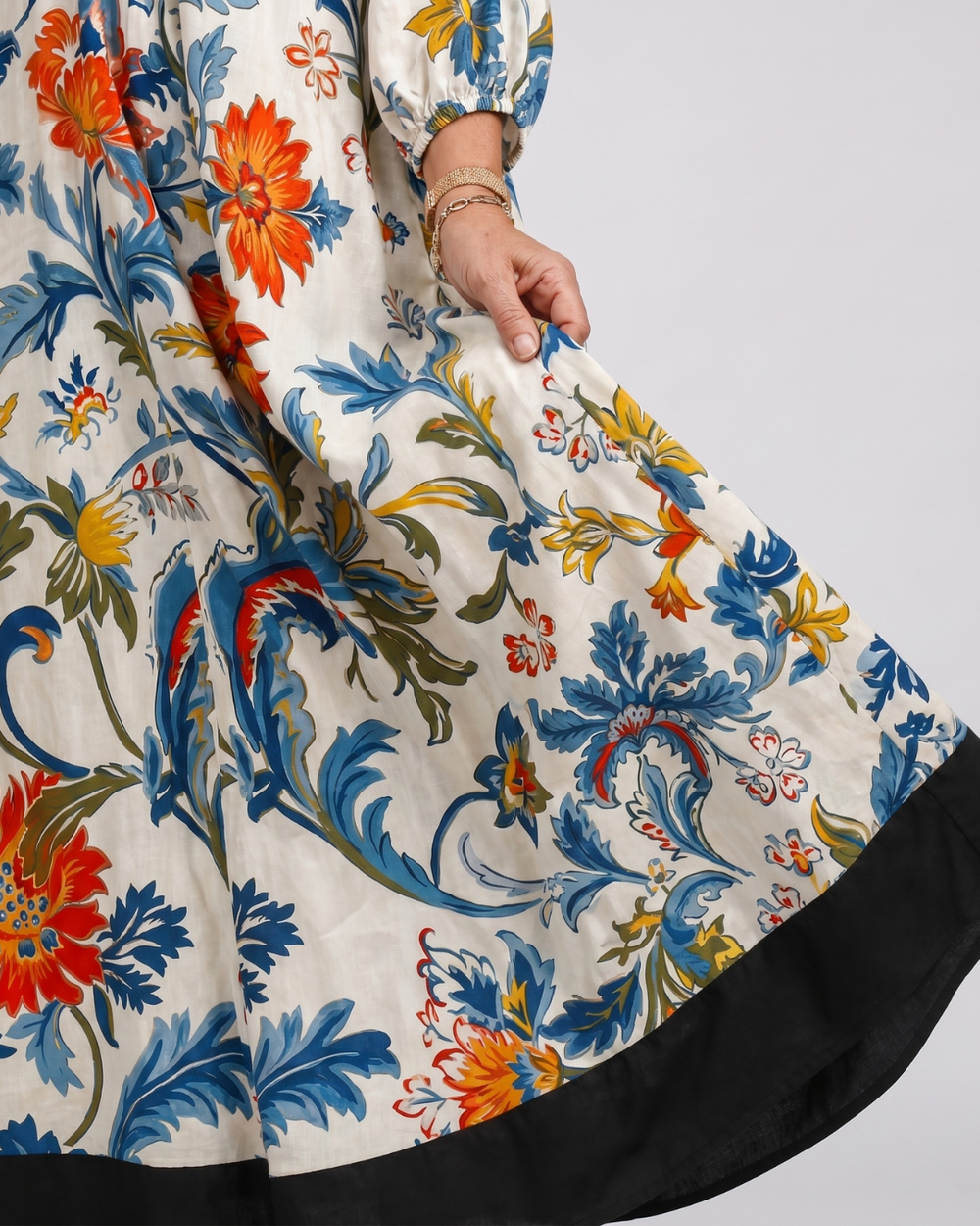 Avenelle | Botanical Scroll Print Everyday Pocket Midi Dress 1