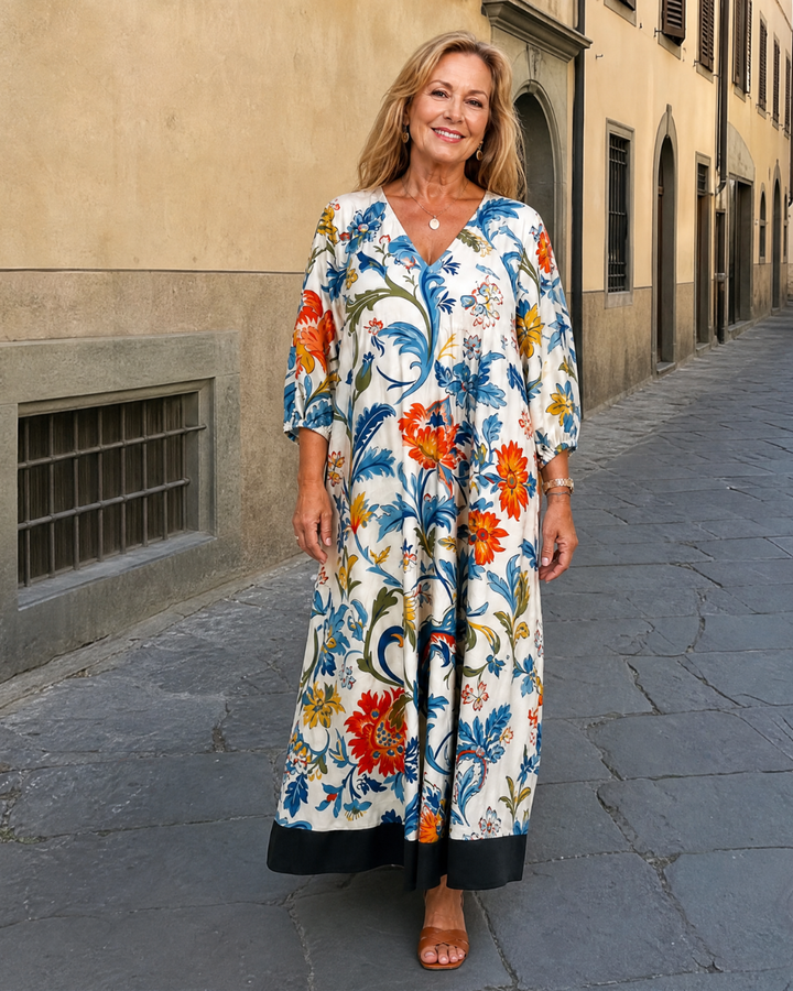 Avenelle | Botanical Scroll Print Everyday Pocket Midi Dress 4