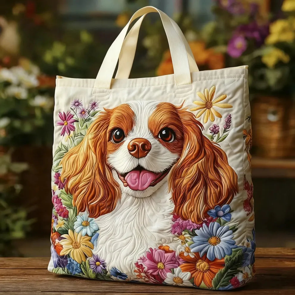 Blossom Pup | Handmade Quilted Tote 0