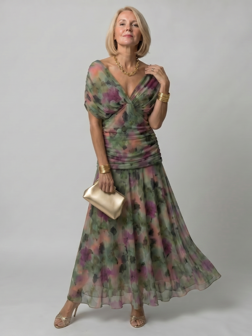 Calen | Off Shoulder Flow Midi Dress 10