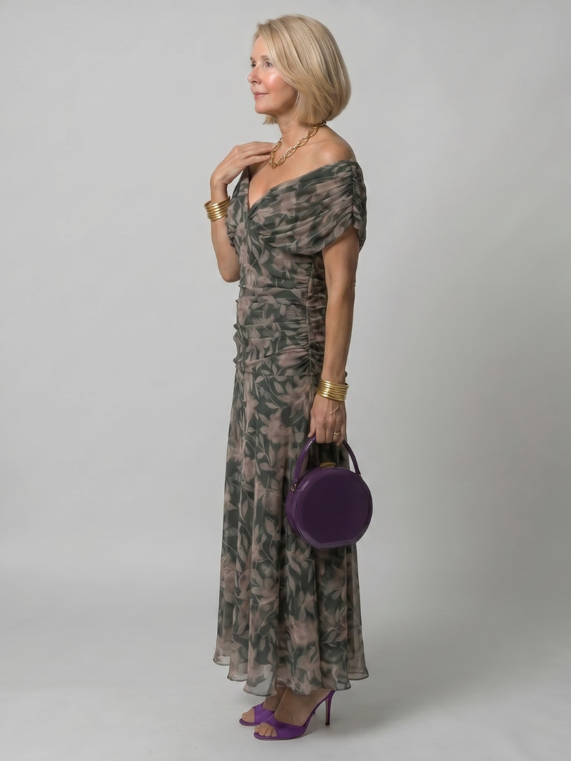 Calen | Off Shoulder Flow Midi Dress 5