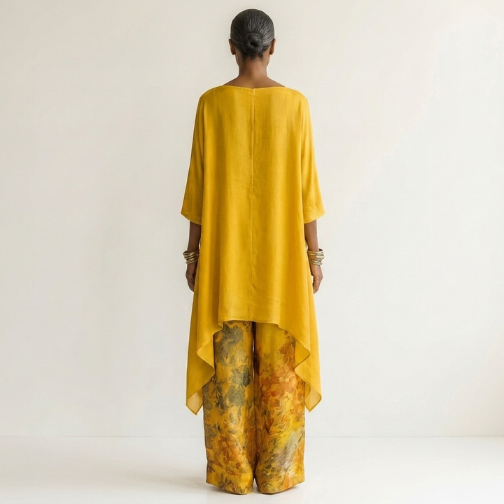 Cariola | Cotton-Silk Two-Piece Set with Asymmetric Tunic 5
