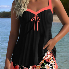 Chloe | V-Neck Printed Tankini 0