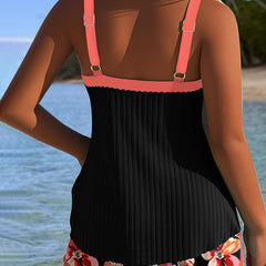 Chloe | V-Neck Printed Tankini 2