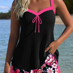 Chloe | V-Neck Printed Tankini 3