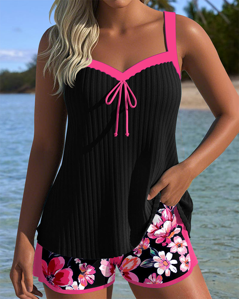 Chloe | V-Neck Printed Tankini 3