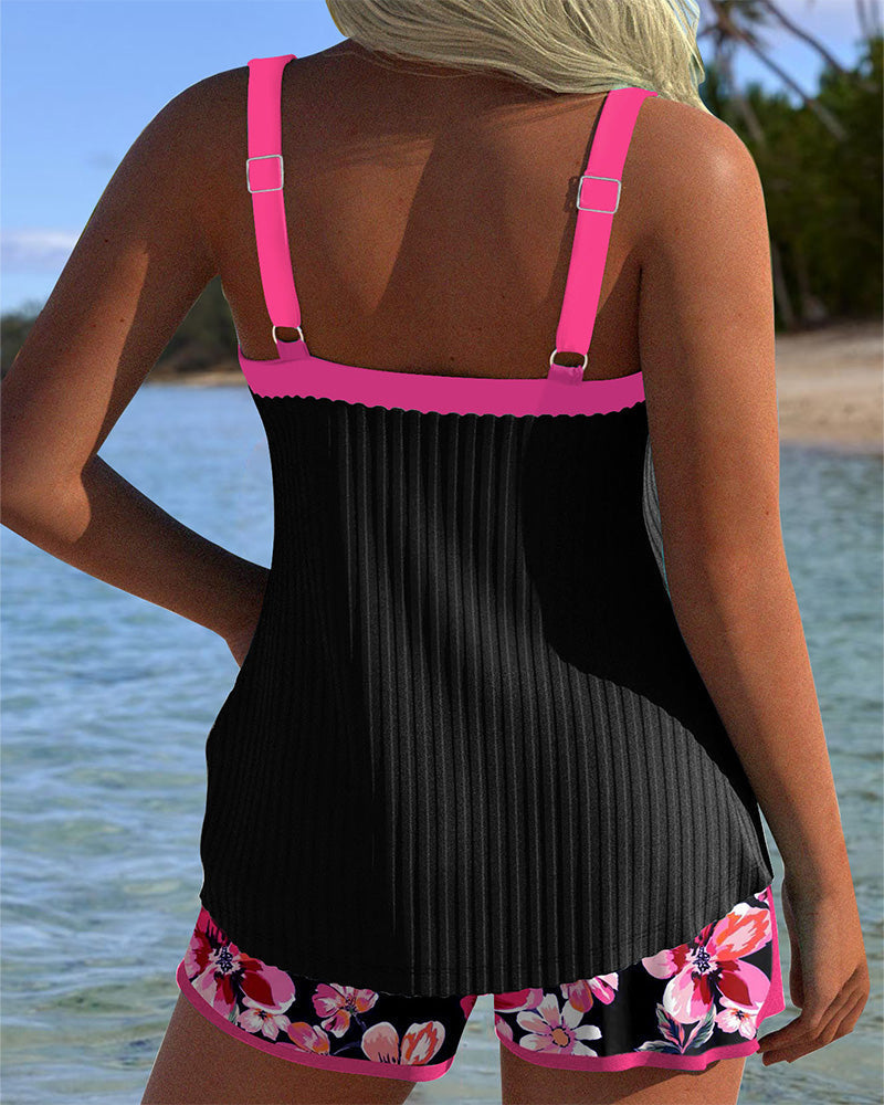 Chloe | V-Neck Printed Tankini 4