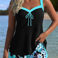 Chloe | V-Neck Printed Tankini 5