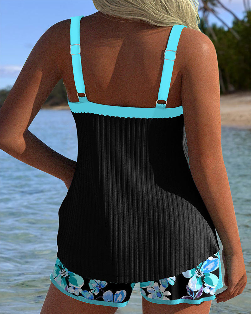 Chloe | V-Neck Printed Tankini 6