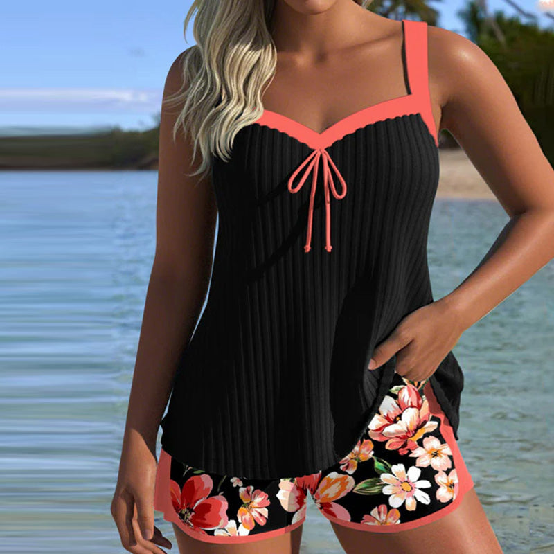 Chloe | V-Neck Printed Tankini 7