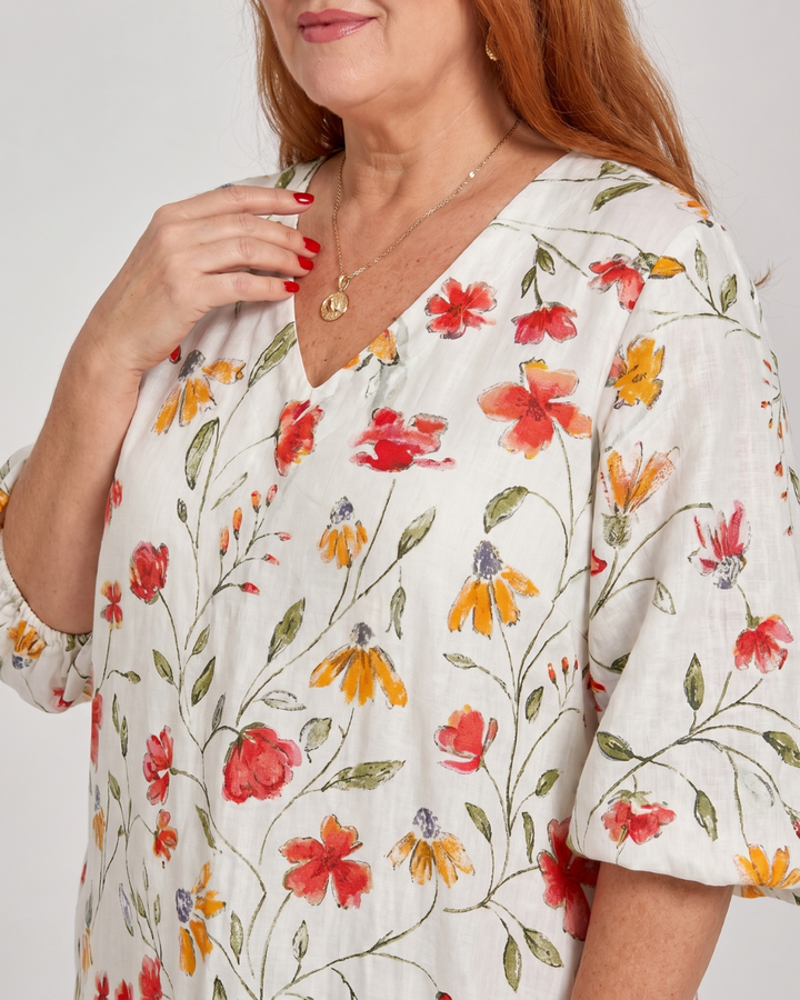 Colesum | Wildflower Print Everyday Swing Midi Dress 1