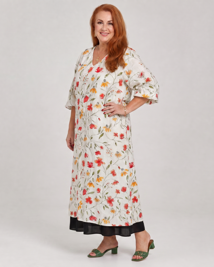 Colesum | Wildflower Print Everyday Swing Midi Dress 2