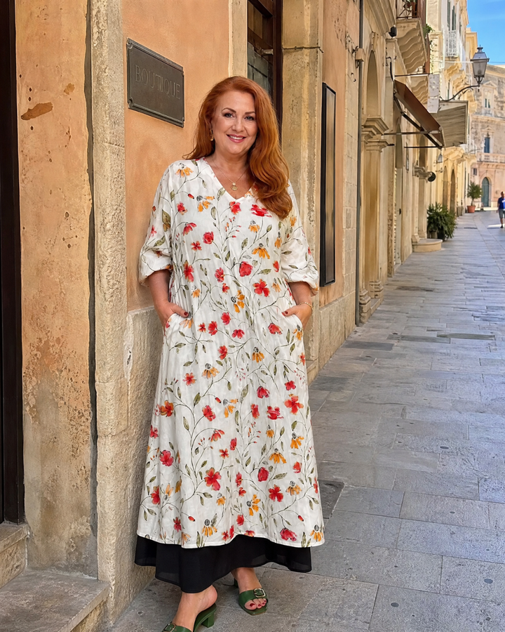 Colesum | Wildflower Print Everyday Swing Midi Dress 4