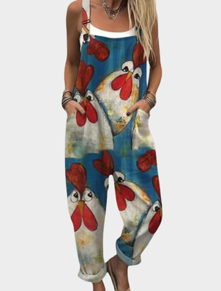 Comfortable Printed Overalls 0