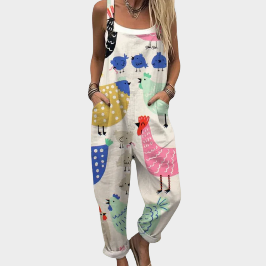 Comfortable Printed Overalls 0