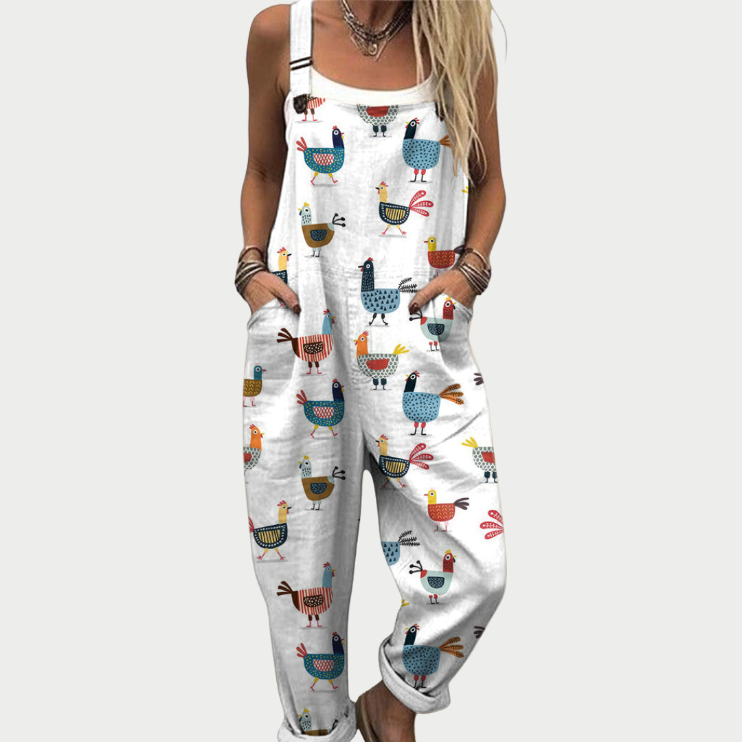 Comfortable Printed Overalls 0