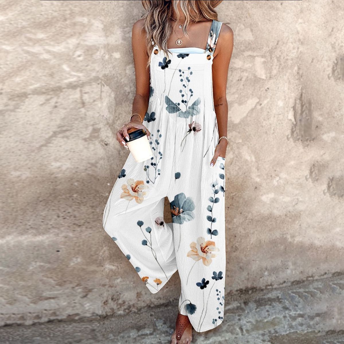 Comfortable Printed Overalls 2