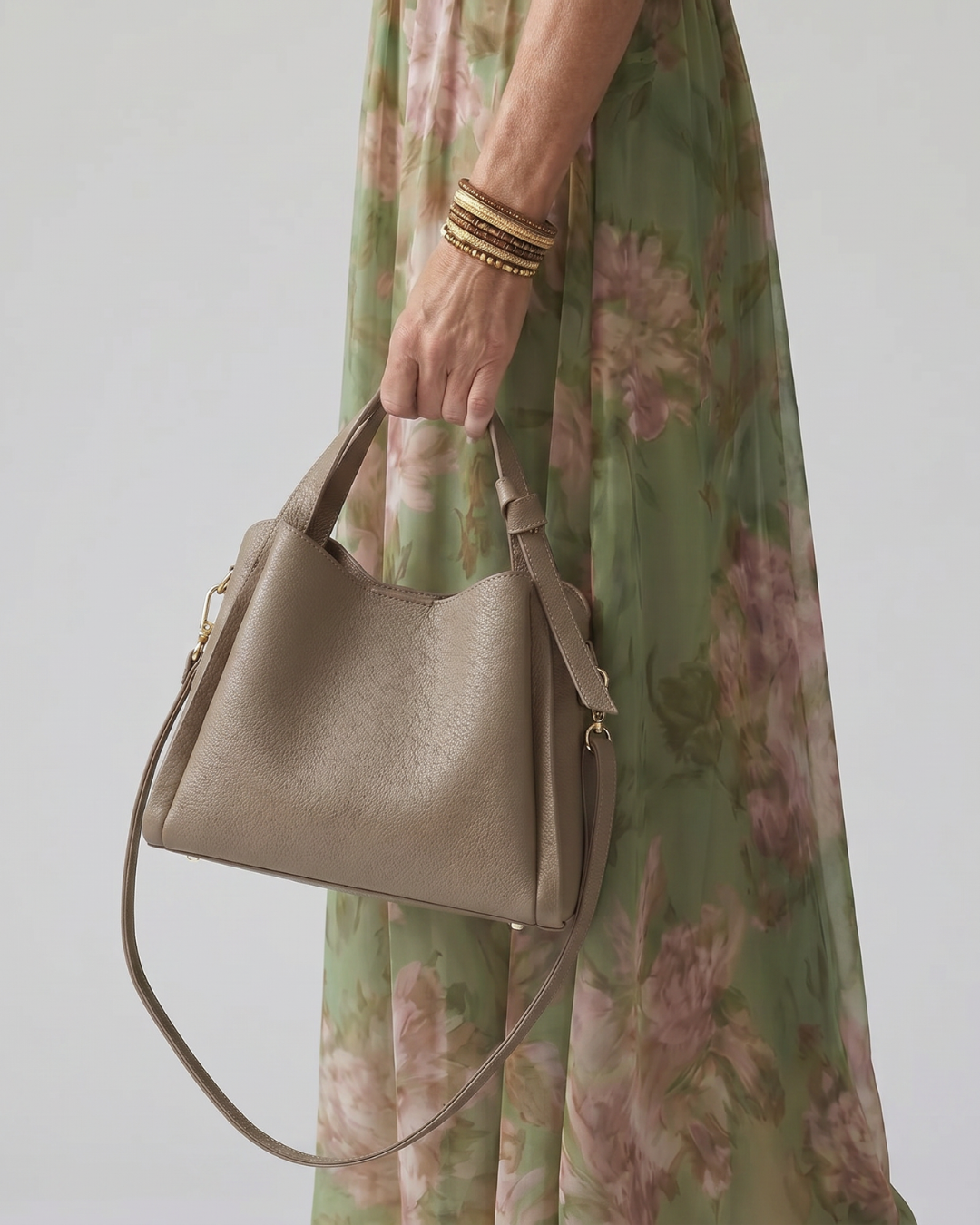 Corinne | Pebbled Leather Shoulder Crossbody Bag 1