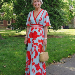 Corinne | V Neck Short Sleeve Floral Maxi Dress 5