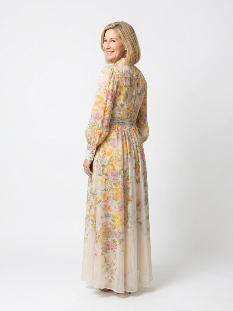 Cressida | Floral Sheer Long Sleeve Maxi Dress 1