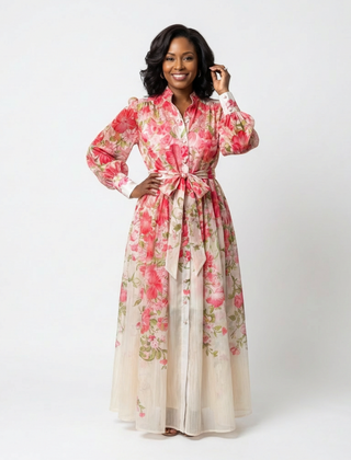 Cressida | Floral Sheer Long Sleeve Maxi Dress 4