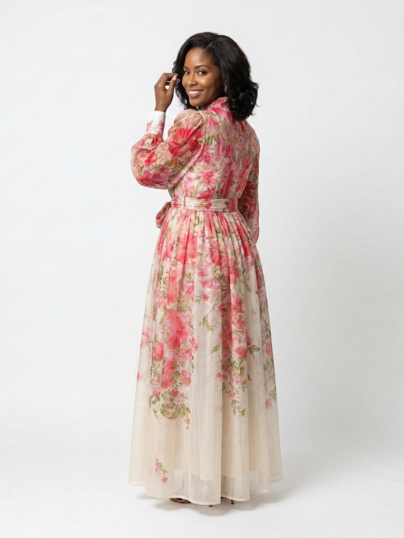 Cressida | Floral Sheer Long Sleeve Maxi Dress 5