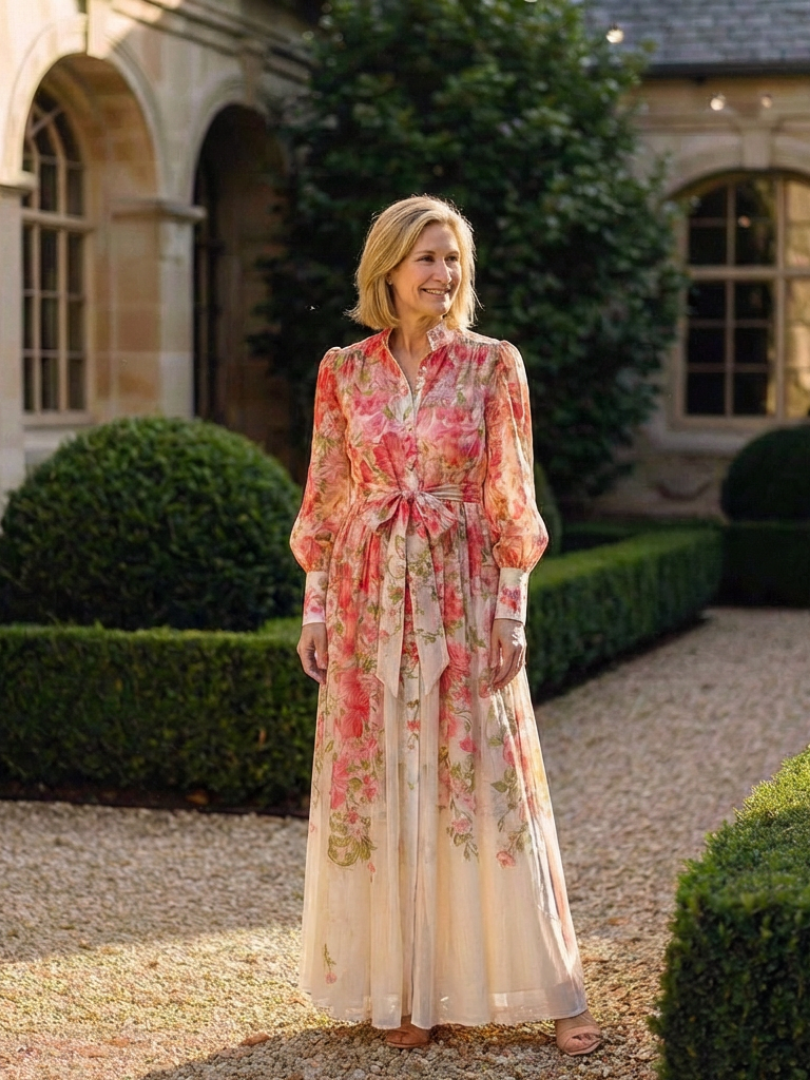 Cressida | Floral Sheer Long Sleeve Maxi Dress 6