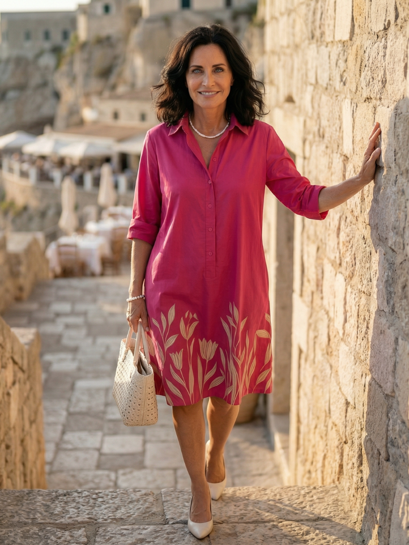 Dalia Midi Dress | Lightweight Botanical Print, Relaxed Fit, Knee-Length 1
