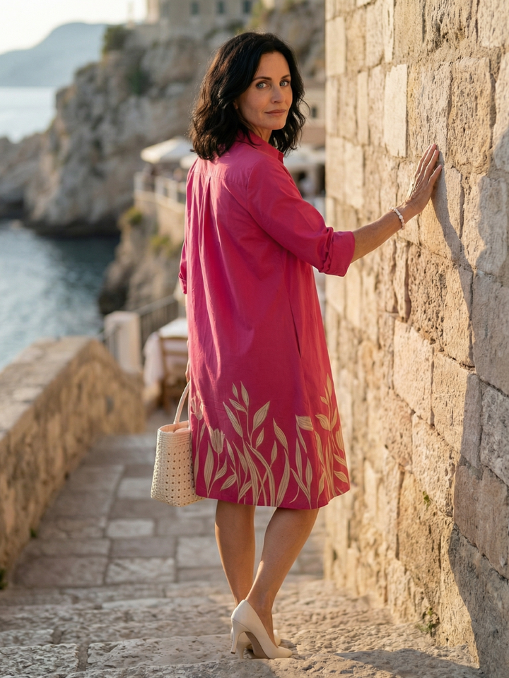 Dalia Midi Dress | Lightweight Botanical Print, Relaxed Fit, Knee-Length 4