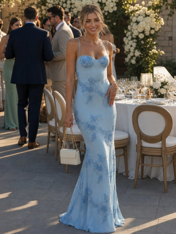 Danica | Spaghetti Strap Corset Bodice Maxi Dress 1