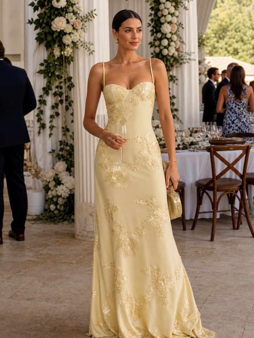 Danica | Spaghetti Strap Corset Bodice Maxi Dress 4