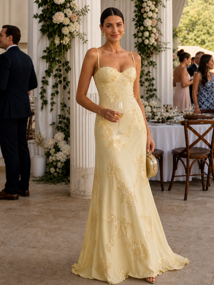 Danica | Spaghetti Strap Corset Bodice Maxi Dress 6
