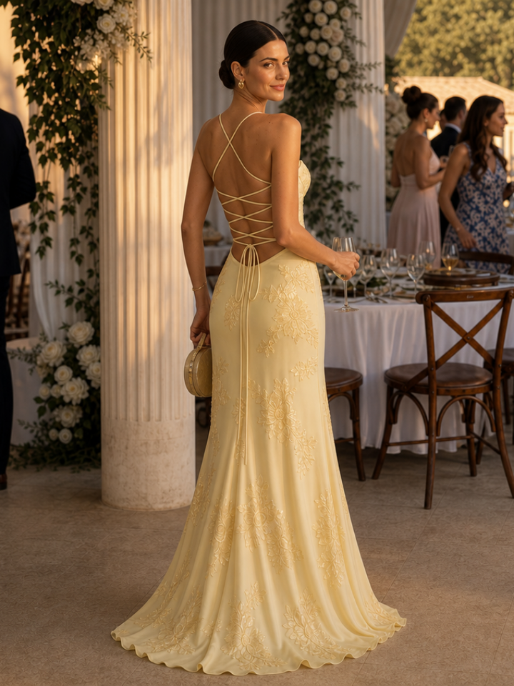 Danica | Spaghetti Strap Corset Bodice Maxi Dress 7