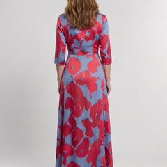 Danielle | Three Quarter Sleeve V Neck Floral Maxi Dress 1