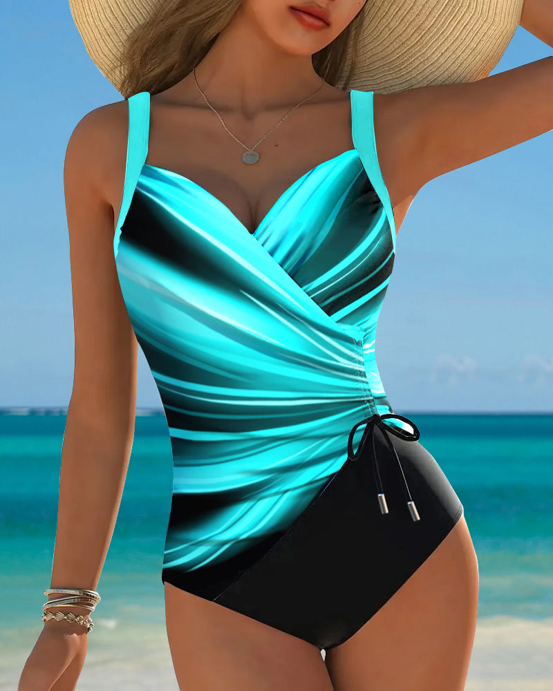 Eleanor | Gradient Drawstring One-Piece Swimsuit 0